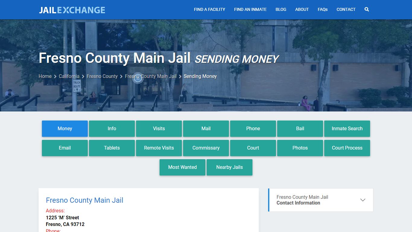Send Money to Inmate - Fresno County Main Jail, CA